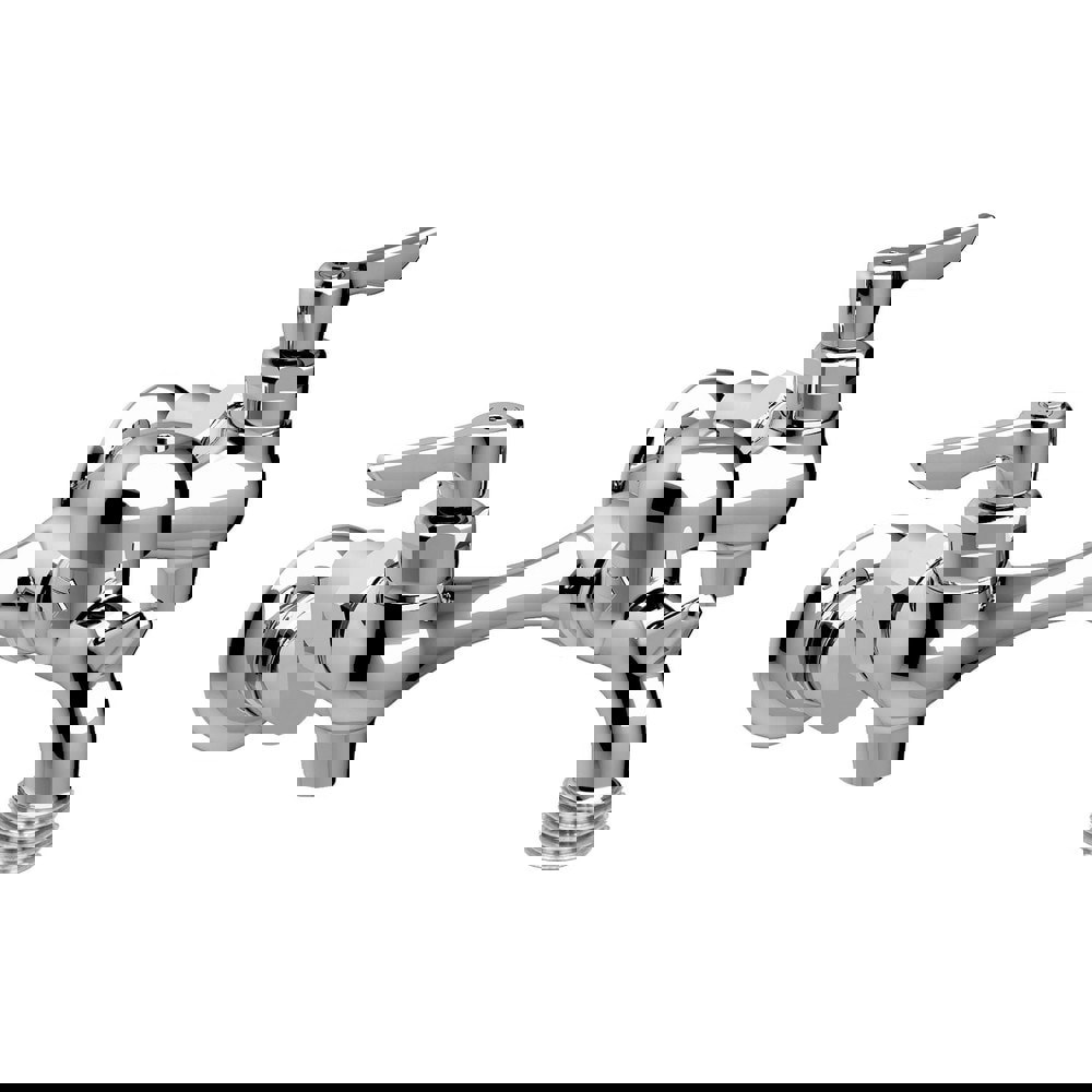 Lavatory Faucets; Type: Service Sink Faucet with Offset Shanks; Inlet Location: Back; Spout Type: Standard; Inlet Pipe Size: 1/2 in; Design: Two Handle; Inlet Gender: Female; Handle Type: Lever; Maximum Flow Rate: 2.2; Mounting Centers: 8; Material: Cast